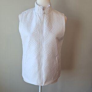 Pebble Beach White Quilted Vest Luxe Golf Size Small Like New